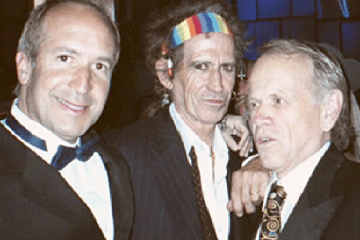Larry, Keith Richards, Al Jardine at the Rock and Roll Hall of Fame Induction dinner. The Waldorf Astoria Ballroom, New York.