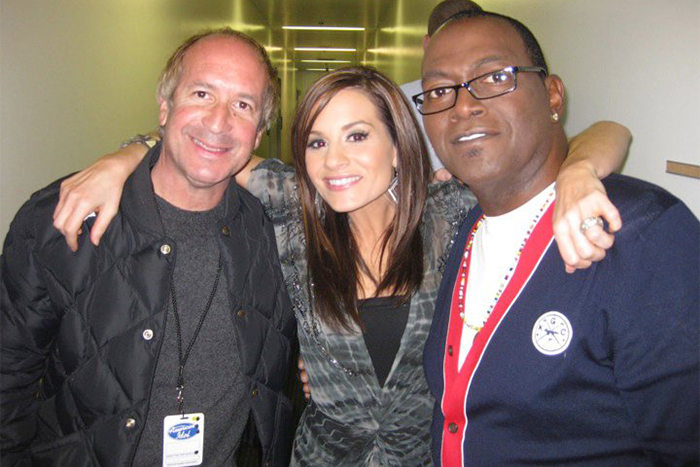 Larry, Kara Dioguardi, Randy Jackson- Backstage at American Idol taping. Hollywood, California.