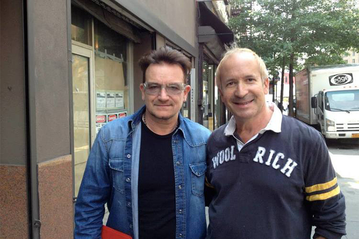 Bono & Larry outside of Electric Lady Studios, New York.