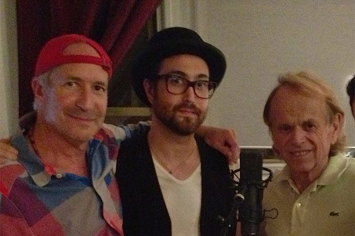 Larry, Sean Lennon, Al Jardine- Larry producing a chorus of "Give Peace A Chance" for Bono's "Agit-8" project. Larry's living room in New York, NY.
