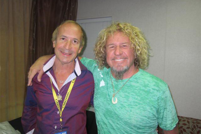 Larry and Sammy Hagar- backstage at Sammy Hagar concert. Harrah's Hotel and Casino Lake Tahoe, California.
